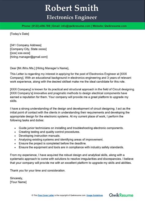 electronics engineer cover letter|engineering cover letters examples.